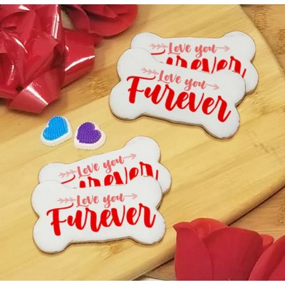 4" Valentine Themed Dog Bone Shaped Logo Sugar Cookie