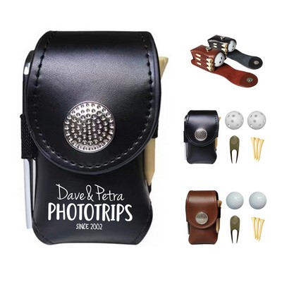 Leather Golf Ball Pouch