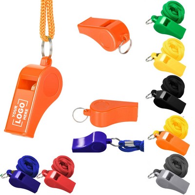 Referees & Coaches ABS Plastic Sports Whistle W/ Lanyard