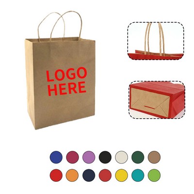 Bulk Medium-Sized Kraft Paper Bags with Twisted Handles