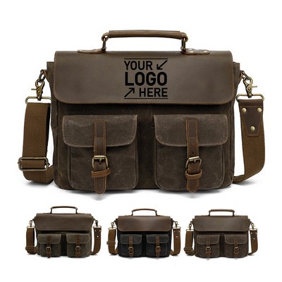 Vintage Messenger Bag for Men Fits 15.6" Laptop