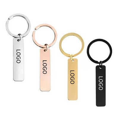 Stainless Steel Blank Tag Keychain