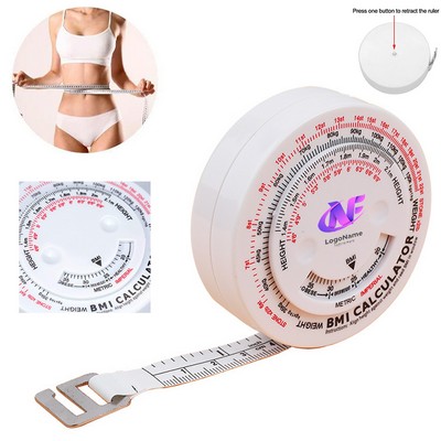 BMI Body Mass Index Retractable Tape 150cm Measure Calculator