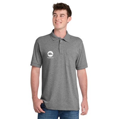 Port & Co® Core Blend Jersey Knit Pocket Embroidered Polo