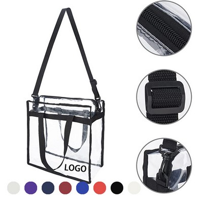 Clear Vinyl Tote bag, Stadium compliant zippered bags