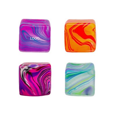 "Rippled-Ice" Maltose Stress Cube High-Aesthetic 3D Geometric Fidget Slow-Rebound