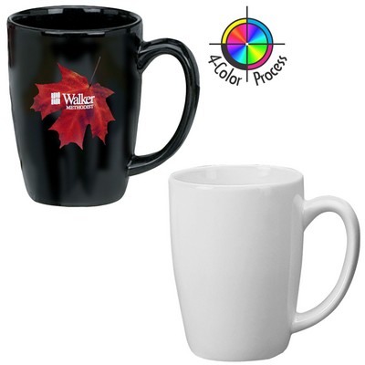 14 Oz. White Tall Bistro Challenger Mug - Dishwasher Safe - Full Color Process