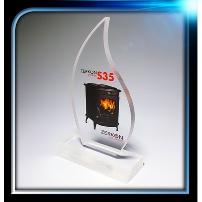 Frosted Series Acrylic Flame Award w/Base (3 1/4"x6"x3/8")