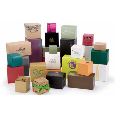 Gloss/Matte Colors on White Gift Box (4"x4"x4")