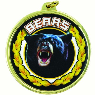 2 ¼" TM Series Academic Medal w/Bears Mascot Mylar Insert