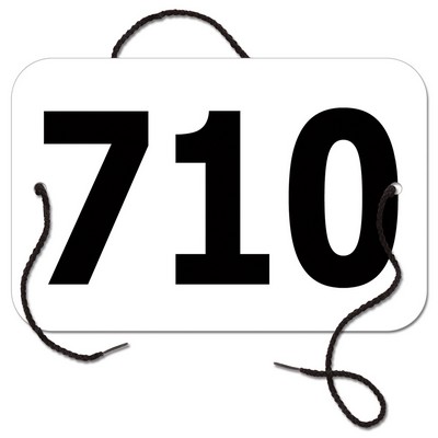 Stock Rectangular Exhibitor Number Tag w/String (8 1/16"x5 5/16")