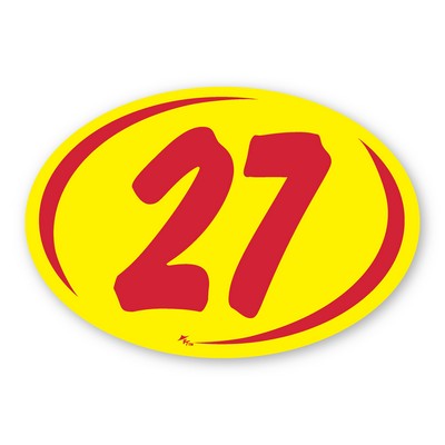 Vinyl Highlights Duo Digits Sign - Yellow/Red (2014 Thru 2027)