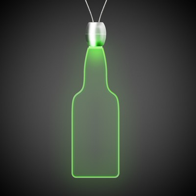 24" Green Bottle Light-Up Pendant Necklace(Pad Printed)