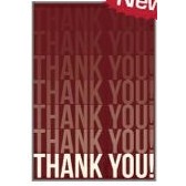 Thank You Words Business Note Card - 3 sizes