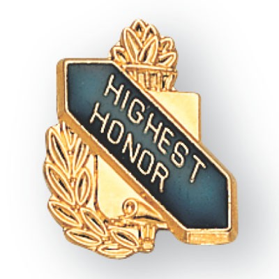 Enameled & Epoxy Domed Scholastic Highest Honor Award Pin