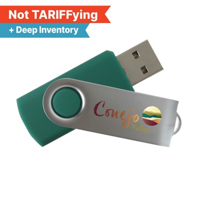 iClick® Silver Swivel USB Flash Drive 4GB