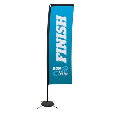 10' Premium Rectangle Sail Sign Flag, 1-Sided, Scissor Base