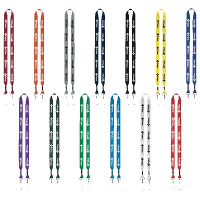 3/4" 2-Ended Polyester Lanyard with Metal Crimp & Metal Swivel Snap Hook