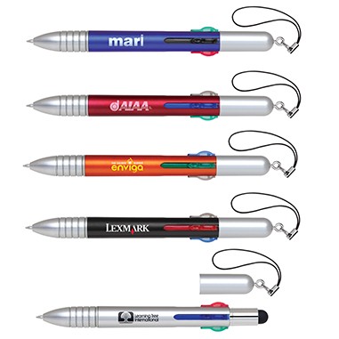 Plastic 5-in-1 Stylus Ballpoint Pen