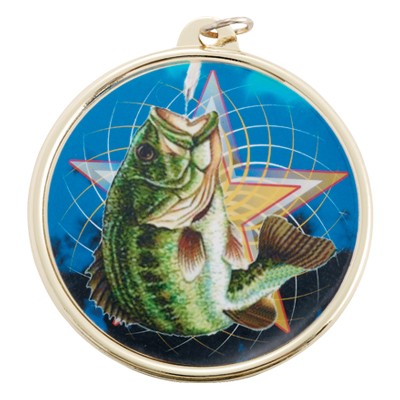 2 ¼" TM Series Sports Medal w/Fishing Mylar Insert