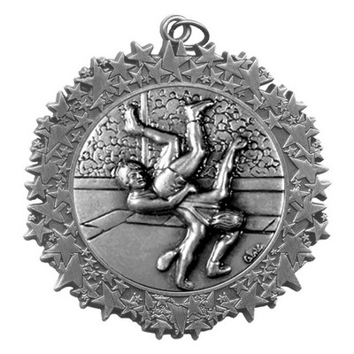 Stock Star Border 2 3/4" Medal- Wrestling