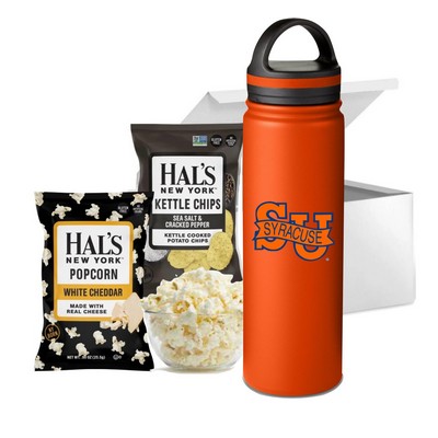 Stainless Steel 24 oz Bottle with Snacks Boxed