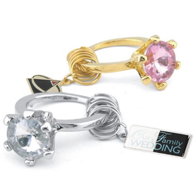 Bling Ring Key Tag w/Message Tag (2" x 1 3/8")