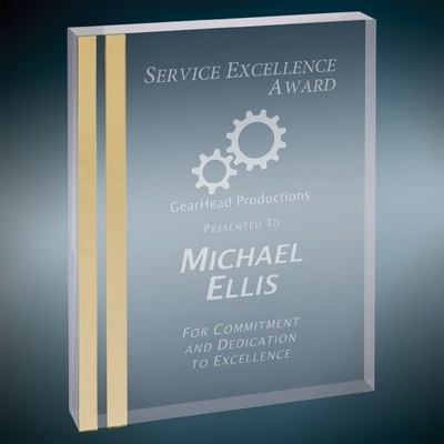 Gold Edge Rectangle Acrylic Award, 6" x 8"