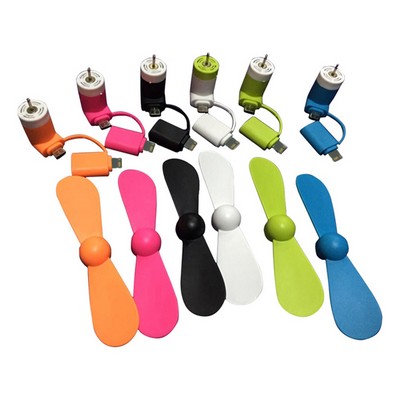 Portable mini fans for cell phone, power bank, tablet and more