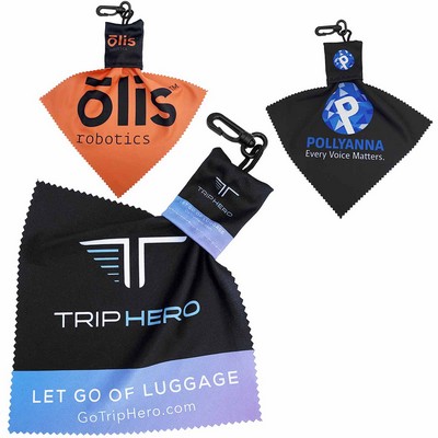 Microfiber Cloth in Pouch with Clip Hook