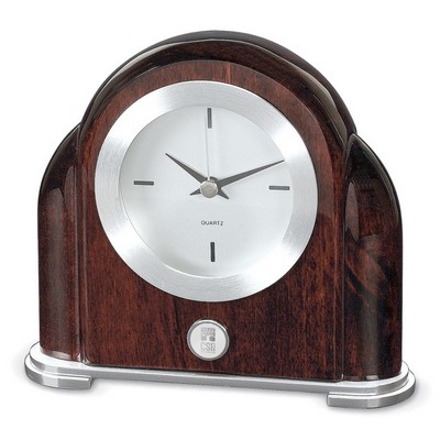 Art Deco Table/Desk Clock W/ Silver Medallion