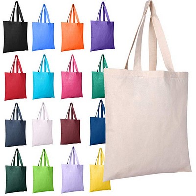 Bags: Cotton Canvas Reusable Blank 15inch x 16inch Standard Size Grocery Plain Tote Bags