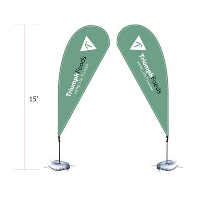 15' Single sided teardrop flags custom