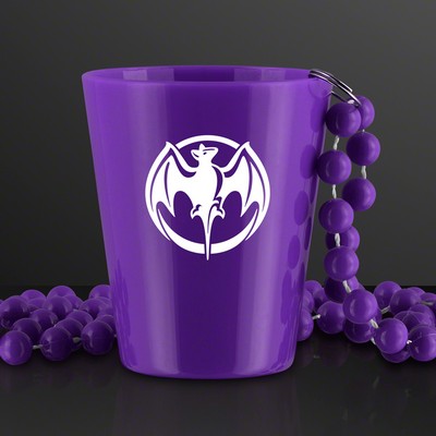 Purple Shot Glass Bead Necklace 1.5 oz. (NON-Light Up) - BLANK