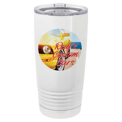 Sublimatable Polar Camel 20 Oz. White Vacuum Insulated Tumbler w/Lid