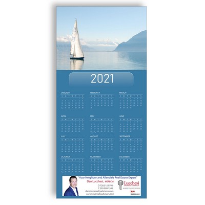Z-Fold Personalized Greeting Calendar - Sailboat