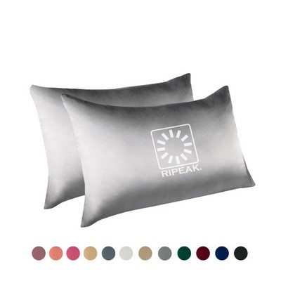 20 x 40" Premium Square Satin Silk Throw Pillowcase - Envelope Closure