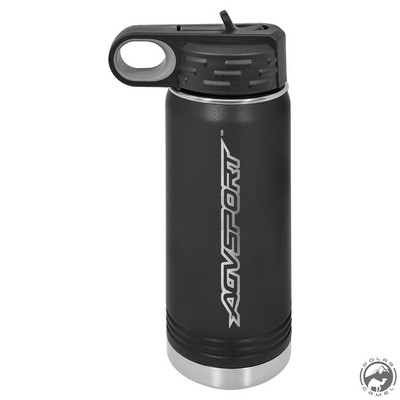 Powder Coated Black Travel Water Bottle