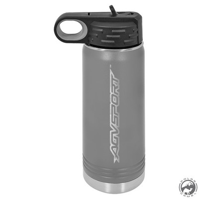 Powder Coated Gray Travel Water Bottle