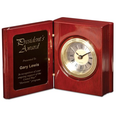 5.4" Rosewood Piano Finish Book Clock