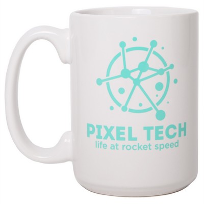 15oz Ceramic Mug: White: White