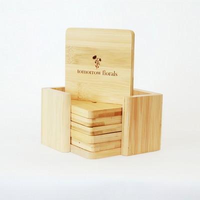 Square Bamboo Coaster Set (6)