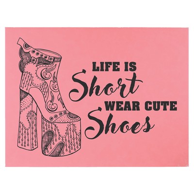 16" x 20" Pink Leatherette Wall Decor with Sawtooth Hanger