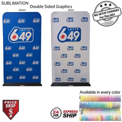24 Hr Express Ship- 4'W x 90"H EuroFit Banner with Steel Base, Full Color Graphics 2 Sided, NO SETUP