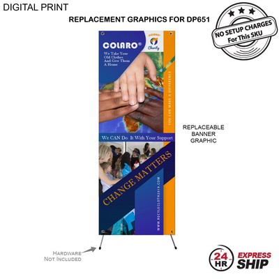 24 Hr Express Ship - Replacement Graphics, 23x64, for Economical X-Banner