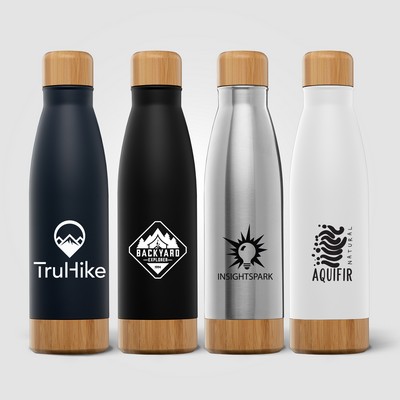 Ibiza Bamboo - 21 oz. Double-Wall Stainless Bottle - Silkscreen