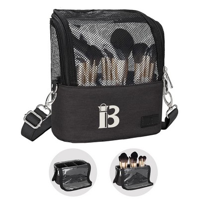 Large Capacity Makeup Brush Bag with Shoulder