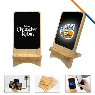 Zort 15W Light up Bamboo Wireless Fast Charger Stand