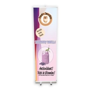 Pop-Up/Roll-Up Retractable Dye Sublimated Banner & Stand (24"x79")