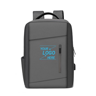 Men's Casual Business Laptop Backpack with USB Charging Port for Travel